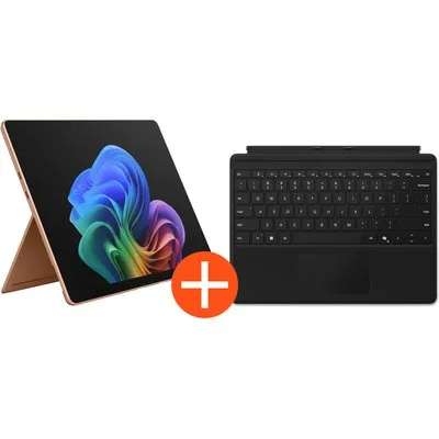 Microsoft Surface Pro 13" (12. Edition) Touch Dune Snapdragon X2 Plus 16GB/512GB SSD Win11 EP2-73307 inkl. MS Pro Keyboard mit Copilot-Taste schwarz