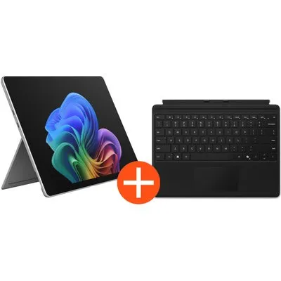 Microsoft Surface Pro 13" (12. Edition) Touch Platin Snapdragon X2 Elite 16GB/1TB SSD Win11 EP2-65068 inkl. MS Pro Keyboard mit Copilot-Taste schwarz