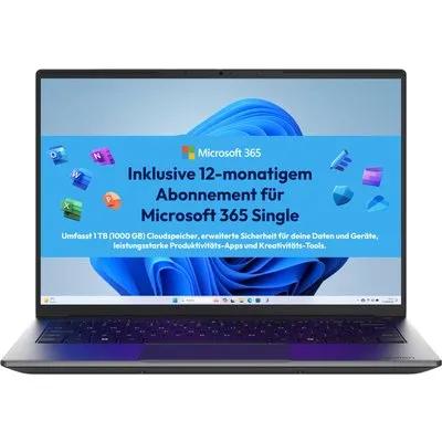 Medion Avantum 14 E1e Laptop 14" FHD Intel N4500 8GB/128GB SSD Win 11S inkl. M365 Single Jahresabo + 1TB Cloudspeicher