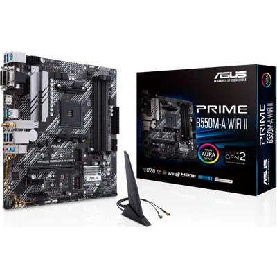ASUS Prime B550M-A WIFI II mATX Mainboard Sockel AM4 M.2/USB3.2/HDMI/DVI/VGA/BT