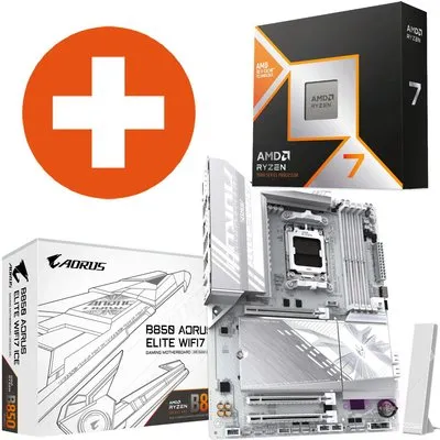 GIGABYTE AORUS B850 ELITE WIFI7 ICE ATX Mainboard + AMD Ryzen 7 9800X3D CPU