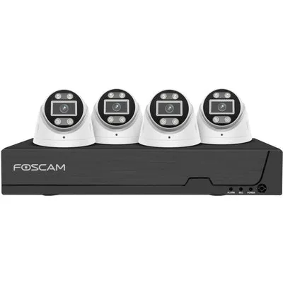 Foscam FN9108E-T4-2T Überwachungsset mit 4 Überwachungskameras weiß