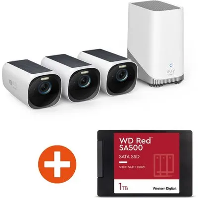 eufyCam 3 Überwachungskamera 4K 3+1 Solar Outdoor lokaler Speicher + 1TB SSD