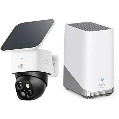 eufy SoloCam S340 Überwachungskamera 3K 360 Grad Solar Outdoor + Homebase 3
