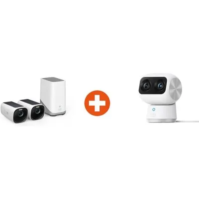 eufyCam 3 Überwachungskamera 4K 2+1 inkl. eufy S350 Überwachungskamera 4K 360 Dual Cam Indoor Nachtsicht