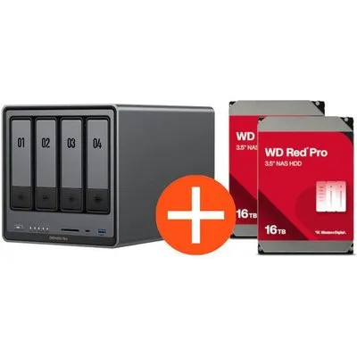 UGREEN NASync DXP4800 Plus NAS System 4-Bay 32TB inkl. 2x WD WD161KFGX NAS HDD - 16 TB