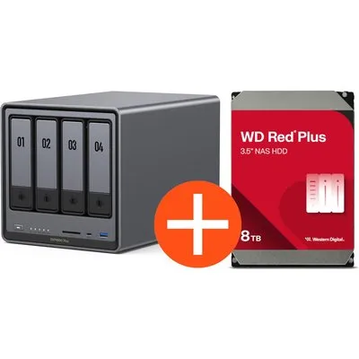 UGREEN NASync DXP4800 Plus NAS System 4-Bay 8TB inkl. 1x WD WD80EFPX NAS HDD - 8 TB