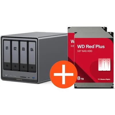 UGREEN NASync DXP4800 Plus NAS System 4-Bay 16TB inkl. 2x WD WD80EFPX NAS HDD - 8 TB