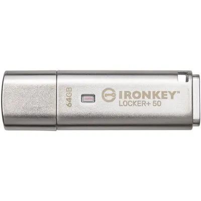 Kingston 64 GB IronKey Locker+ 50 Verschlüsselter USB-Stick Metall USB 3.2 Gen1