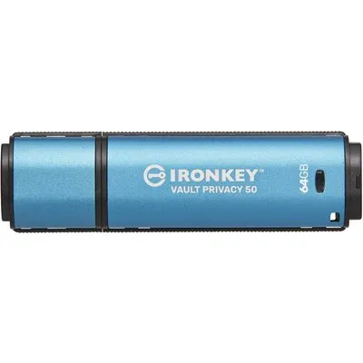 Kingston 64 GB IronKey Vault Privacy 50 Verschlüsselter USB-Stick Metall USB 3.2