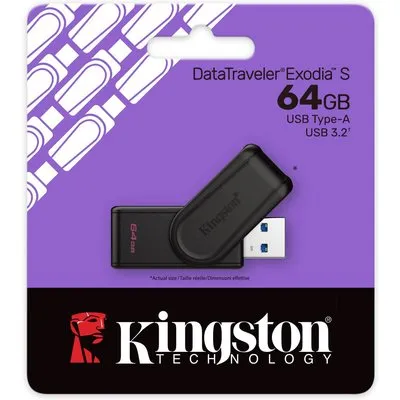 Kingston 64 GB DataTraveler Exodia 3.2 Gen1 USB-Stick Schwarz