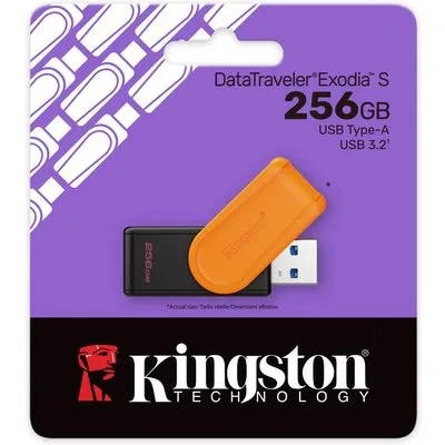 Kingston 256 GB DataTraveler Exodia 3.2 Gen1 USB-Stick Schwarz/Orange