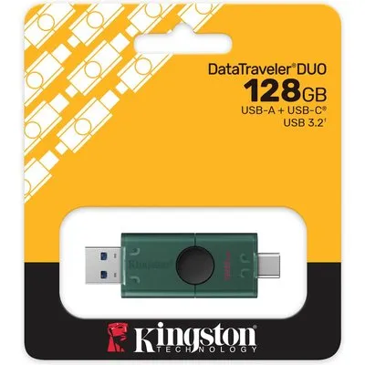 Kingston 128 GB DataTraveler DuoG2 3.2 Gen1 USB-Stick Schwarz/Grün