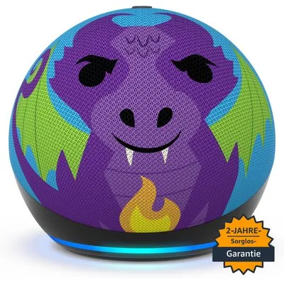 Amazon Echo Dot (5. Gen.) Kids smarter Lautsprecher mit Alexa Drachen-Design