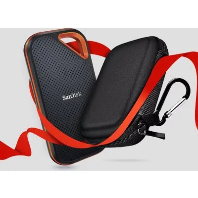 SanDisk Extreme Pro Portable SSD V2 2 TB USB-C 3.2 (20Gb/​s) externe SSD inklusive Schutztasche