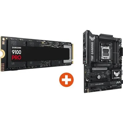 Samsung 9100 PRO NVMe SSD 1 TB M.2 PCIe 5.0 + ASUS TUF GAMING B850-PLUS WIFI ATX Mainboard Sockel AM5