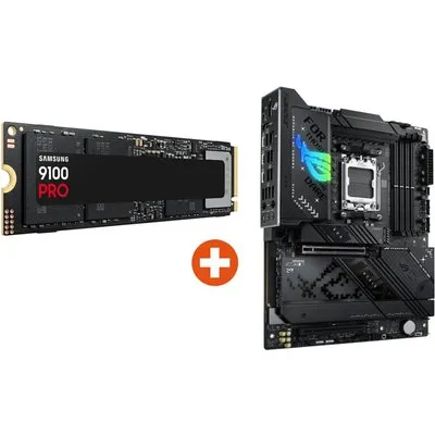 Samsung 9100 PRO NVMe SSD 2 TB + ASUS ROG STRIX X870-F GAMING WIFI ATX Mainboard AM5