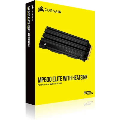 Corsair MP600 ELITE NVMe SSD 1 TB 3D TLC NAND M.2 2280 PCIe Gen4 m. Kühlkörper