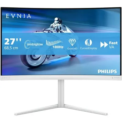 Philips Evnia 27M2C5501 27 Zoll WQHD Curved Fast VA LED 16:9 180 Hz Gaming Monitor