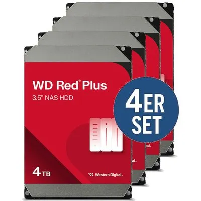 WD Red Plus 4er Set WD40EFZZ NAS HDD 16TB - 4x4TB 5400 rpm 128 MB 3,5 Zoll SATA 6 Gbit/s CMR