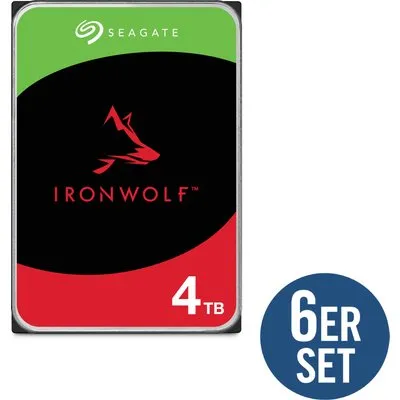 Seagate 6er Set IronWolf NAS HDD ST4000VN006 24TB - 6x4 TB 3,5 Zoll SATA 6 Gbit/s CMR