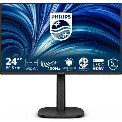 Philips 24B2U3301D 24.1 Zoll WUXGA IPS Office Monitor 16:10 100 Hz DP/HDMI/USB-C PD90W/LAN Docking