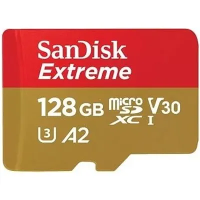 SanDisk Extreme 128 GB microSDXC Speicherkarte Kit (2022) bis 190 MB/s, C10, U3