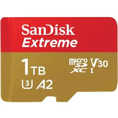 SanDisk Extreme 1 TB microSDXC Speicherkarte Kit (2022) bis 190 MB/s C10,U3,V30
