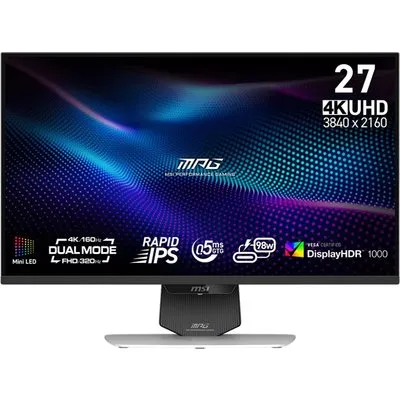 MSI MPG 274URDFWDE E16M 27 Zoll 4K (UHD) DualMode Rapid IPS miniLED Gaming Monitor 160Hz/320Hz 16:9 DP/HDMI/USB-C PD98W