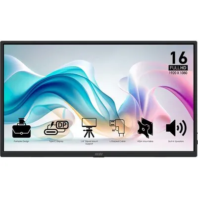 MSI Pro MP165DE E6 15.6 Zoll Full HD IPS Mobiler Monitor 60Hz 16:9 HDMI/2x USB-C mit Kickstand