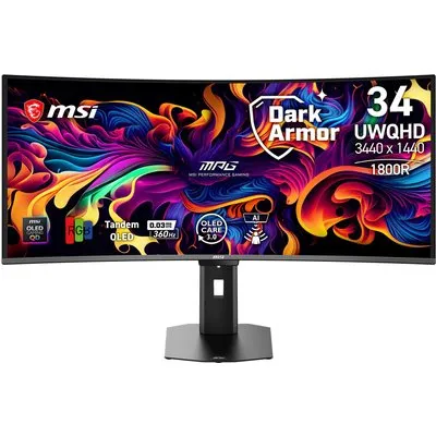 MSI MPG 341CQRDE QD-OLED X36 34 Zoll UWQHD QD-OLED Curved Gaming Monitor 21:9 360 Hz DP/HDMI/USB-C PD98W