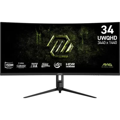MSI MAG 342CQRFDE E20 34 Zoll UWQHD Rapid VA Curved Gaming Monitor 200 Hz 21:9 DP/HDMI