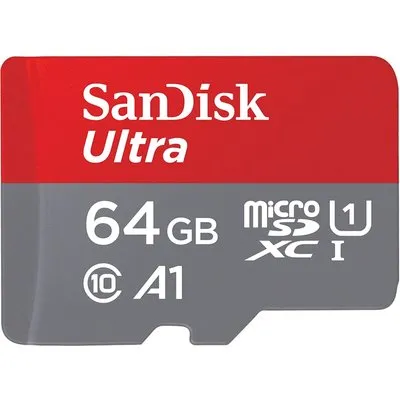 SanDisk Ultra 64 GB microSDXC Speicherkarte Kit (2022) bis 140 MB/s, C10, U1, A1