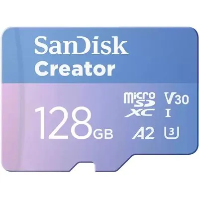 SANDISK Creator microSD-Karte 128GB UHS-I-Speicherkarte bis 190 MB/s