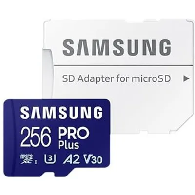 Samsung PRO Plus 256 GB microSDXC-Speicherkarte (180 MB/s, Class U3, V30, A2)