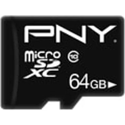 PNY Performance Plus 64 GB microSDXC Speicherkarte (C10)  Schwarz