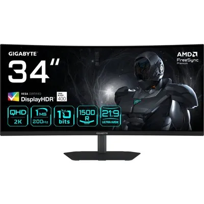 GIGABYTE G34WQC2 34 Zoll UWQHD Curved VA LED 16:9 200 Hz Gaming Monitor