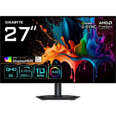 GIGABYTE MO27Q28G 27 Zoll QHD wOLED Gaming Monitor 280 Hz DP/HDMI/USB-C 0,03ms