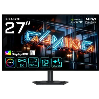GIGABYTE MO27Q28GR 27 Zoll QHD wOLED Gaming Monitor 280 Hz DP/HDMI/USB-C 0,03ms