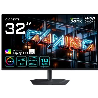 GIGABYTE MO32U24 31.5 Zoll 4K (UHD) QD-OLED Gaming Monitor 240 Hz 16:9 DP/HDMI/USB-C