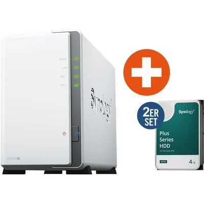 Synology DS223j NAS System 2-Bay 8 TB inkl. 2x 4 TB Synology HDD HAT3300-4T