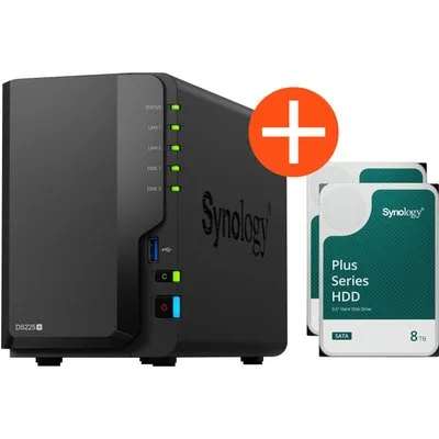 Synology DS225+ NAS System 2-Bay 8 TB inkl. 2x 4 TB Synology HDD HAT3300-4T