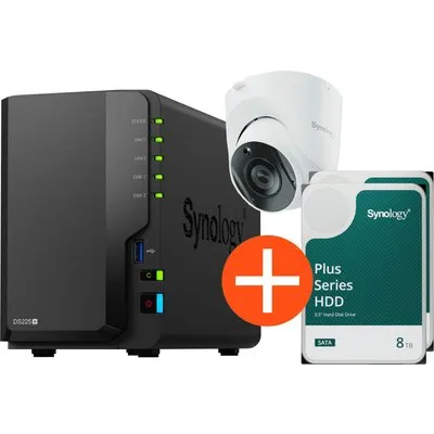 Synology Surveillance Bundle Diskstation DS225+ 2x8TB HDD + TC500 Kamera