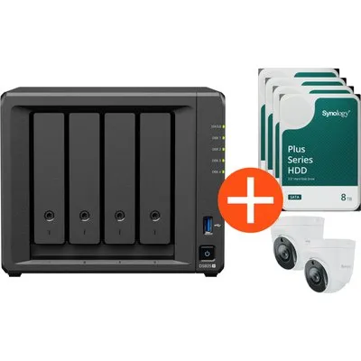 Synology Surveillance Bundle Diskstation DS925+ 4x8TB HDD + 2x TC500 Kamera