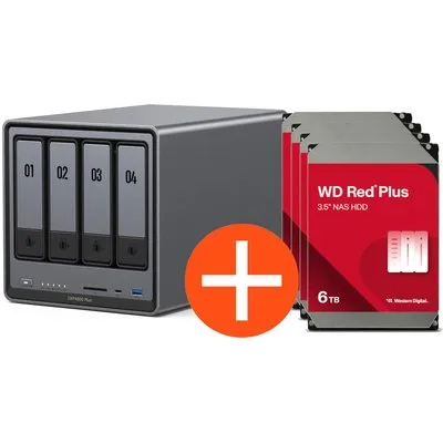UGREEN NASync DXP4800 Plus NAS System 4-Bay 32TB inkl. 4x WD WD80EFPX NAS HDD - 8 TB