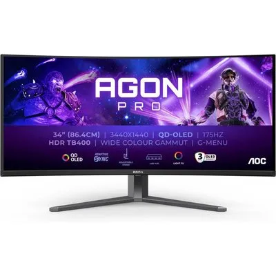 AOC AGON Pro AG346UCD 34 Zoll UWQHD Curved QD-OLED 21:9 175 Hz Gaming Monitor DP/HDMI