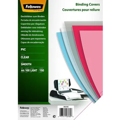 Fellowes PVC Deckblatt für Bindungen A4 transparent 100 Stück