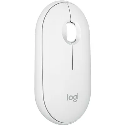 Logitech Pebble Mouse 2 M350S Weiß - Bluetooth (3x Easy-Switch), 4000 DPI, Unterstützt von Logi Options+