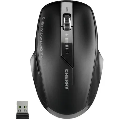 Cherry MW 2310 2.0 Schwarz – Kabellose Desktop-Maus, 2400 DPI, 2.4 Ghz USB-A Empfänger, 2x AA Batterie
