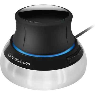 3Dconnexion SpaceMouse Kompakt® Schwarz/Silber - USB 3D Navigations Maus für Windows & macOS
